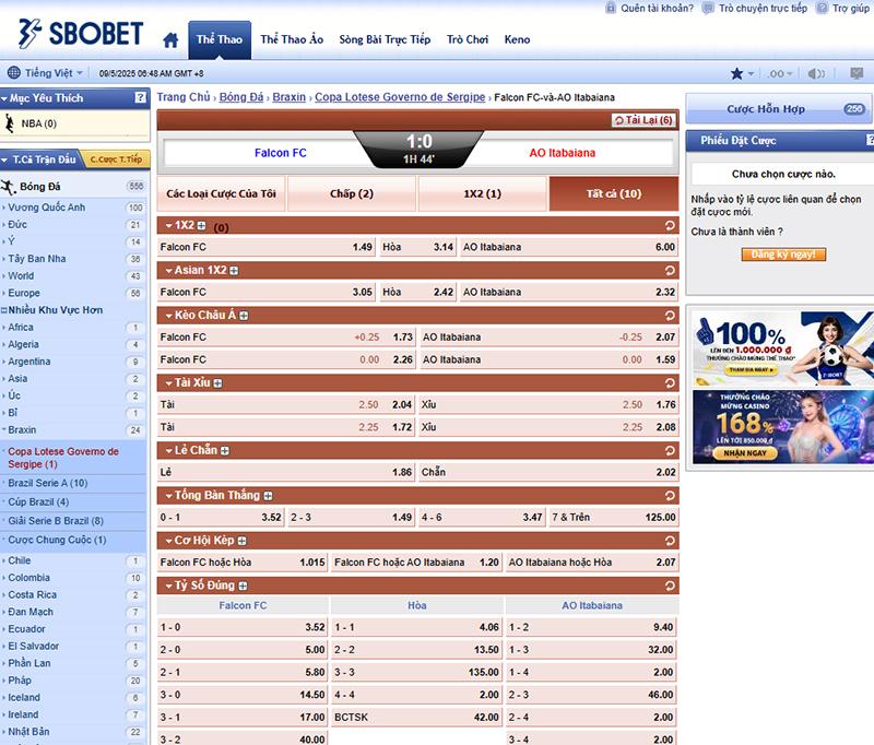 Bảng kèo hấp dẫn xanh chín